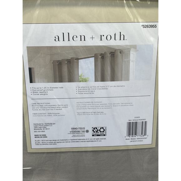 Allen + Roth 40"X84" Grommet Top Curtain TAUPE Panel Set (2 Panels) #5263955. - Picture 4 of 10